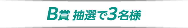 B賞 抽選で3名様