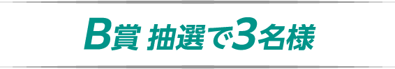 B賞 抽選で3名様